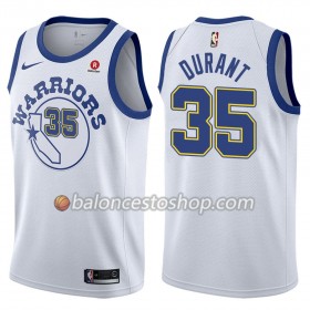 Camiseta Hombre NBA Golden State Warriors Kevin Durant 35 Nike 2017-18 Hardwood Classics Blanco Swingman